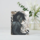 フリエ威厳のあるシアンホースバイビアールポストカード ポストカード (スタンド正面)