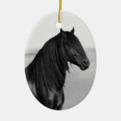 フリエ誇りを持ったシア黒牡馬 セラミックオーナメント (正面)