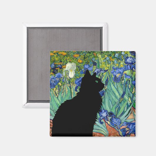 フリグかわいらしマグネットのアイリスの分野の黒猫 マグネット (正面/裏面)