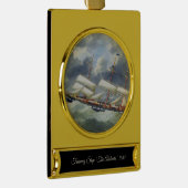 フリゲート練習船アタランタ1885 ゴールドプレートバナーオーナメント (右)