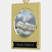 フリゲート練習船アタランタ1885 ゴールドプレートバナーオーナメント (左)