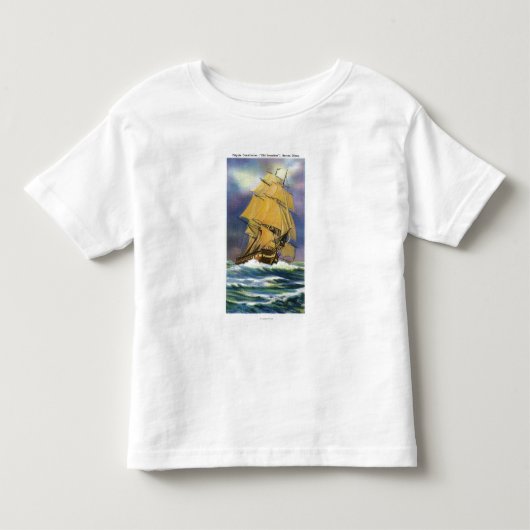 フリゲート艦憲法、古いIronsidesの眺め トドラーTシャツ (正面)