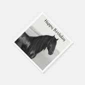 フリシアのブラックスタリオンホース スタンダードカクテルナプキン (角)