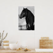 フリシアのブラックスタリオンホース ポスター (キッチン)