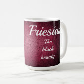フリシアのブラックスタリオン/ブラック美しい、ホースピンク コーヒーマグカップ (正面右)