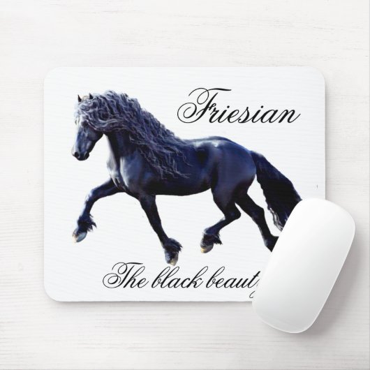 フリシアの馬、スタリオン、黒い美しさMousepad マウスパッド (マウス)