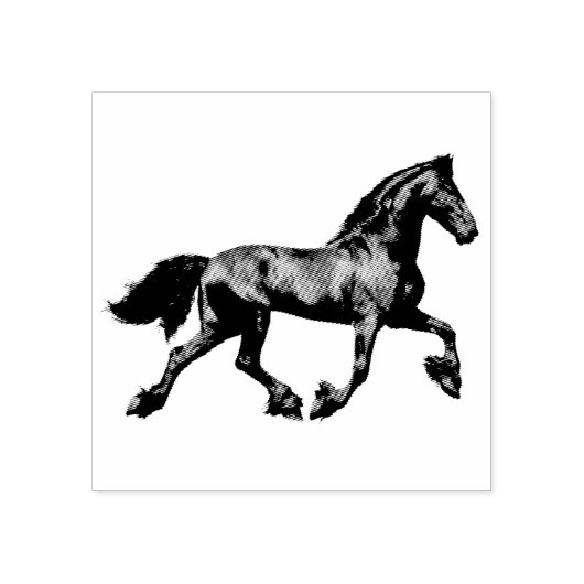 フリシアの黒いタリオン、黒い美しい、馬 ラバースタンプ (インプリント)