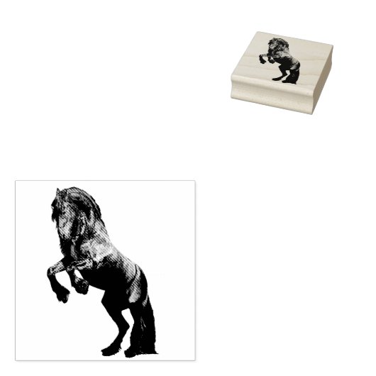 フリシアの黒いタリオン、黒い美しい、馬 ラバースタンプ (押印)