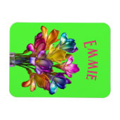 フリシアカラフルフローラブーケ マグネット (横)
