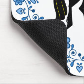 フリシアフォーク馬ブルー/金ゴールド/ブラックスタリオン マウスパッド (コーナー)