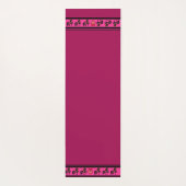 フリシアフォーク馬、ブラックスタリオン、ピンク ヨガマット (裏面)