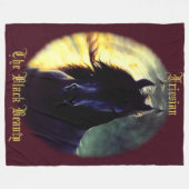 フリシアングロー、馬、黒い美しいstallion/mare フリースブランケット (正面(横))