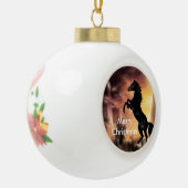 フリシアンスタリオンの馬の飼育 セラミックボールオーナメント (左)