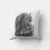 フリシアンホースポートレートウェーブマネ クッション (裏面)