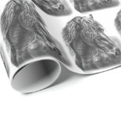 フリシアンホースポートレートウェーブマネ ラッピングペーパー (ロールコーナー)