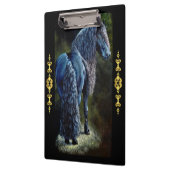 フリシア人はスポットライトを当てて馬絵画を止め、 クリップボード (左)