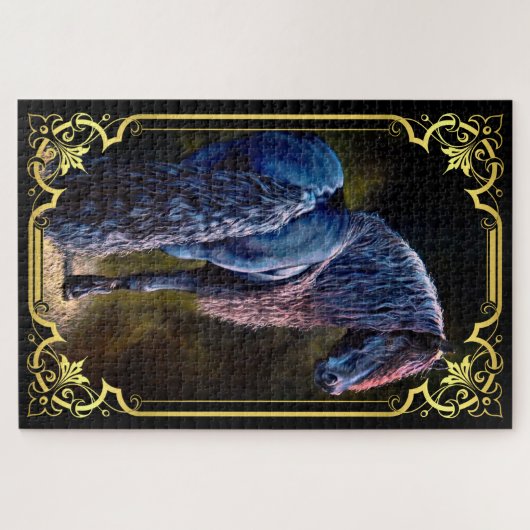 フリシア人はスポットライトを当てて馬絵画を止め、 ジグソーパズル (横)