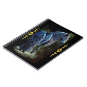 フリシア人はスポットライトを当てて馬絵画を止め、 ノートブック (左側)