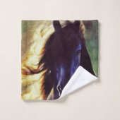 フリシア人はスポットライトを当てて馬絵画を止め、 バスタオルセット (ウォッシュタオル)