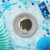 フリシア荷車を引くスホースシルバーグレー ペーパープレート (パーティー)