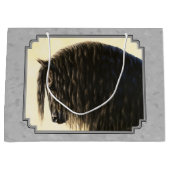 フリシア荷車を引くスホースシルバーグレー ラージペーパーバッグ (正面)