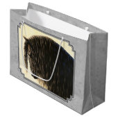 フリシア荷車を引くスホースシルバーグレー ラージペーパーバッグ (正面アングル)