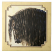 フリシア荷車を引く馬イエロー タイル (正面)