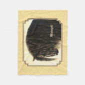 フリシア荷車を引く馬イエロー フリースブランケット (正面)