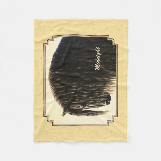 フリシア荷車を引く馬イエロー フリースブランケット (正面)
