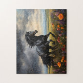 フリシア馬ガロパチの野生の花 ジグソーパズル (縦)