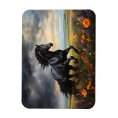 フリシア馬ガロパチの野生の花 マグネット (縦)