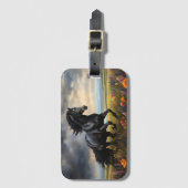 フリシア馬ガロパチの野生の花 ラゲッジタグ (正面縦)