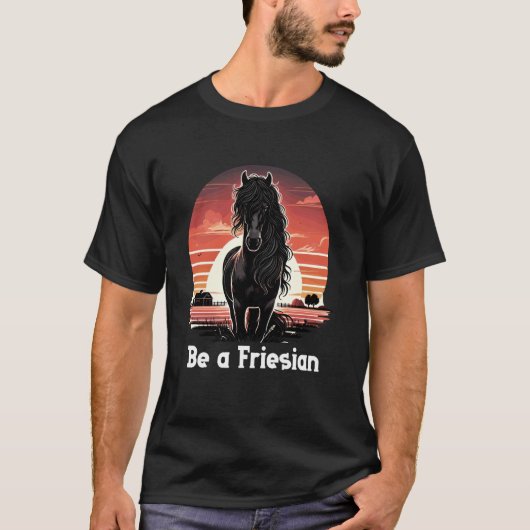 フリシア馬好きフ威厳のあるライシアホースリジン Tシャツ (正面)