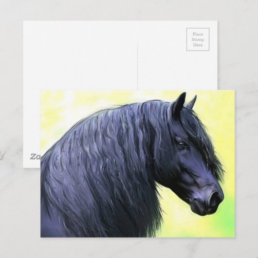フリシア馬 ポストカード (正面/裏面)