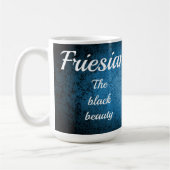 フリシア黒牡丹/黒美しい、馬ブルー コーヒーマグカップ (左)