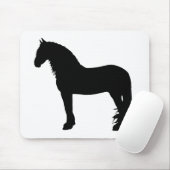 フリジアン馬シルエット立ち、スタリオン-png マウスパッド (マウス)