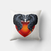 フリジアン馬/黒フリジアンスタリオン/赤いハート3 クッション (裏面)