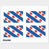 フリジア国旗のオランダ国の地域 長方形シール (シート)