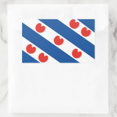 フリジア国旗のオランダ国の地域 長方形シール (バッグ)