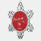 フリジア国旗のハート、フリジア スノーフレークピューターオーナメント (右)