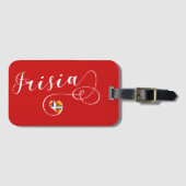 フリジア国旗のハート、フリジア ラゲッジタグ (正面横)