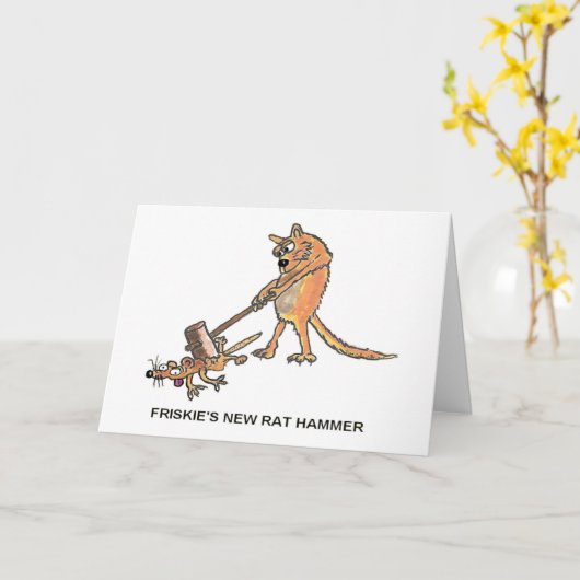 フリスキーの新しいラットハンマーバースデーカード カード (黄色い花)