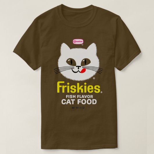 フリスキー猫の食べ物 Tシャツ (デザイン正面)