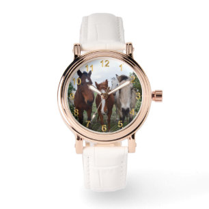 フリスクな髪、4頭の馬の仲間。 腕時計