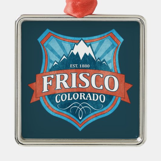フリスココロラドティール(緑がかった色)シールドホリデーオーナメント メタルオーナメント (正面)