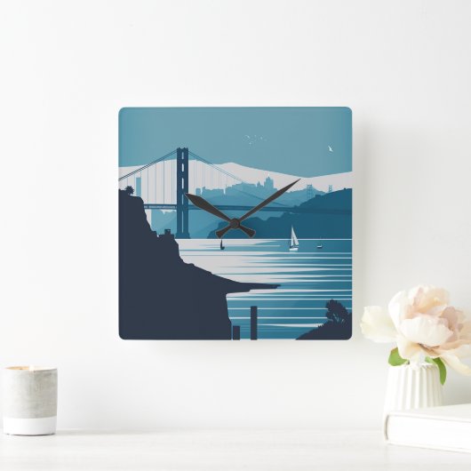 フリスコベイ#1 スクエア壁時計 (ホーム)