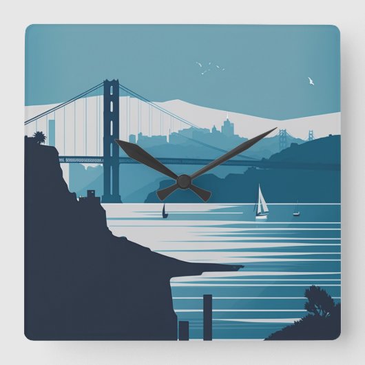 フリスコベイ#1 スクエア壁時計 (正面)