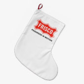 フリスコ国旗(テキサス州市) ラージクリスマスストッキング (正面 (吊り時))