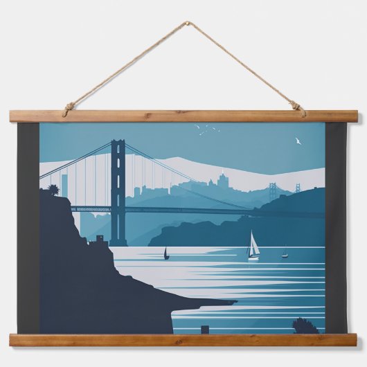 フリスコ湾#1 吊り下げ型タペストリー (正面)