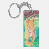 フリスビーとバラの犬 キーホルダー (正面左)